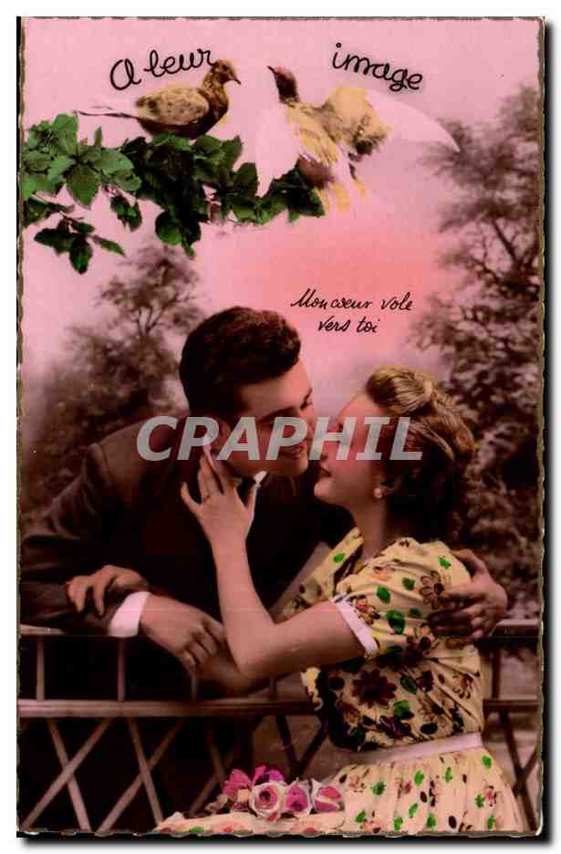 CPA Fantaisie Femme Couple A leur image (colombes)