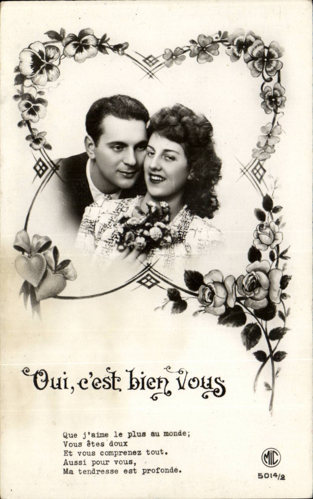 Couple amoureux — texte amoureux — MIC, n° 5014/2