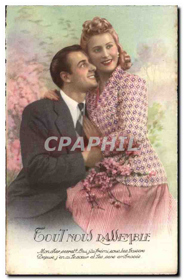 CPA Fantaisie Femme Couple Tout nous rassemble