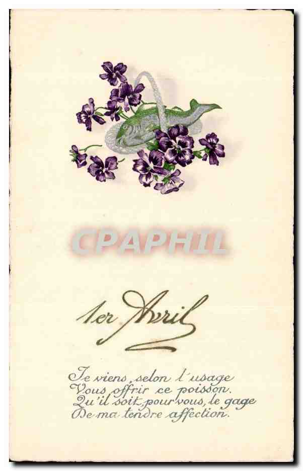 CPA Fantaisie Fleurs 1er avril Paques Easter