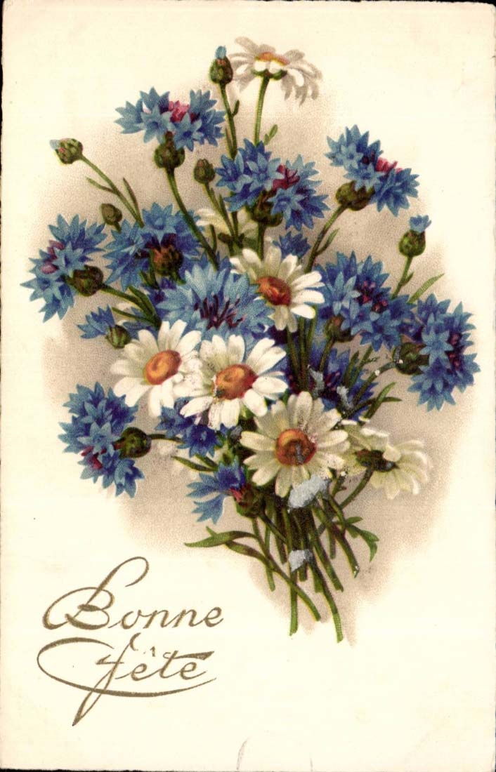 CPA Fantaisie Fleurs Bonne fete