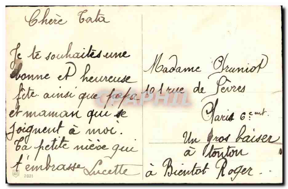 CPA Fantaisie Fleurs Bonne fete — Rückseite