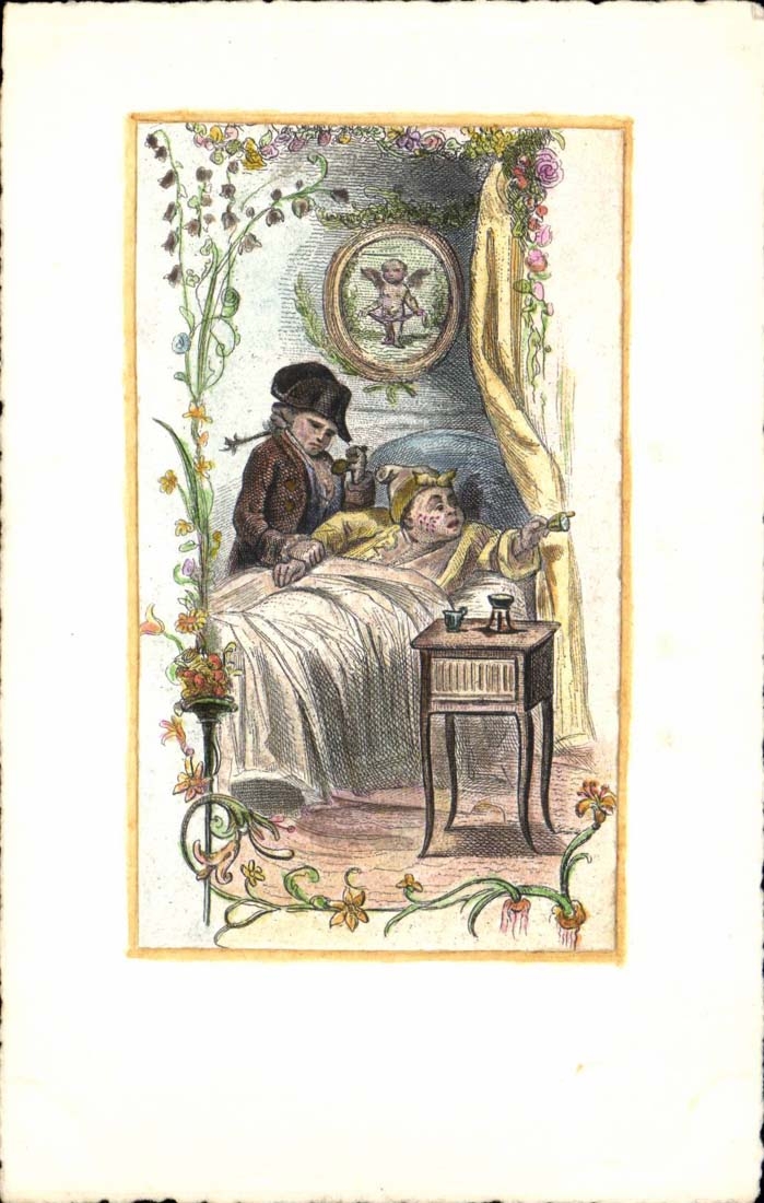 CPA Illustree Malade rougeole (sante medecine docteur maladie)