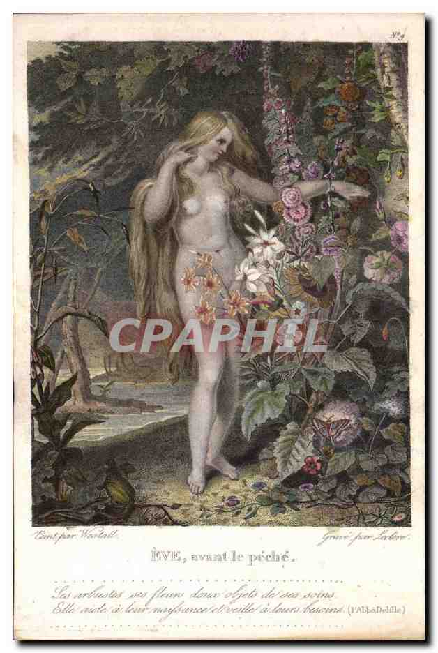 CPA Fantaisie Eve avant le peche Peint par Westall grave par Lectere