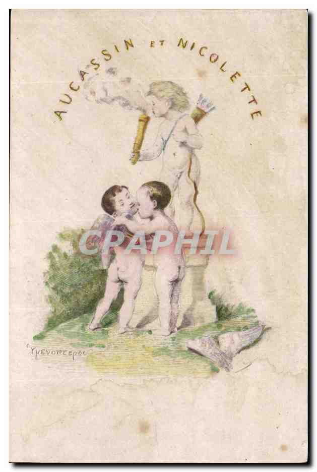 Aucassin et Nicolette — illustration de deux enfants et un ange — éditeur : Yvevontepol