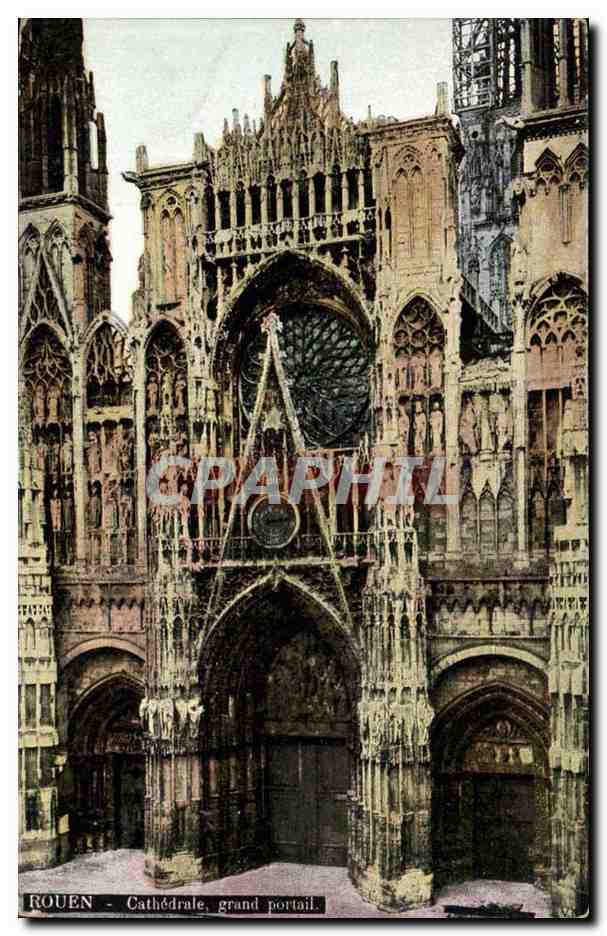 Rouen CPA Cathedrale grand portail