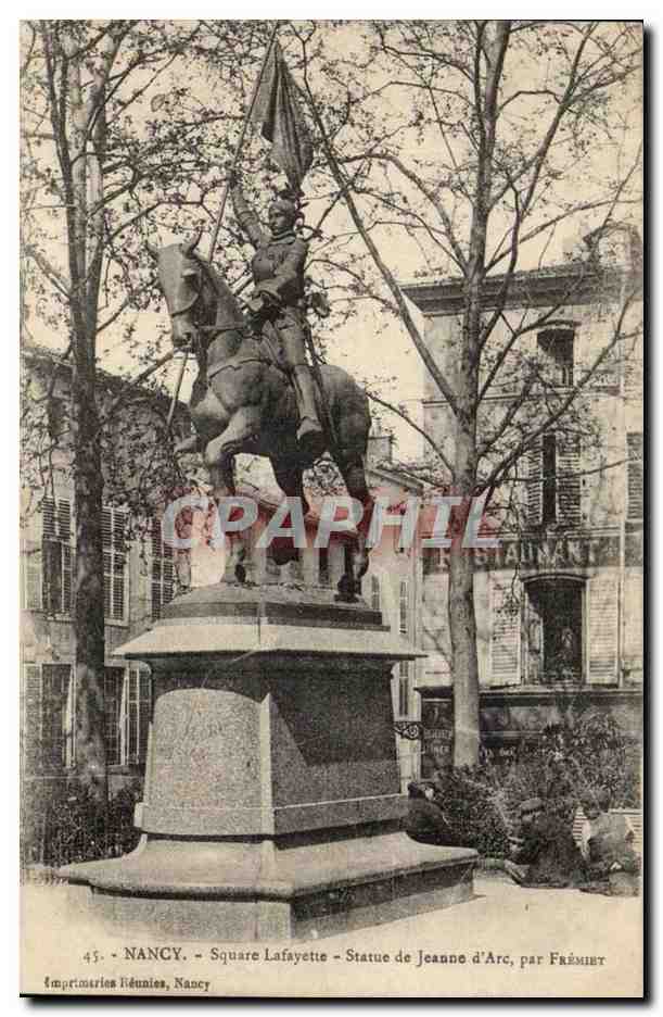 NANCY - Square Lafayette - Statue de Jeanne d'Arc, par Frémiet
