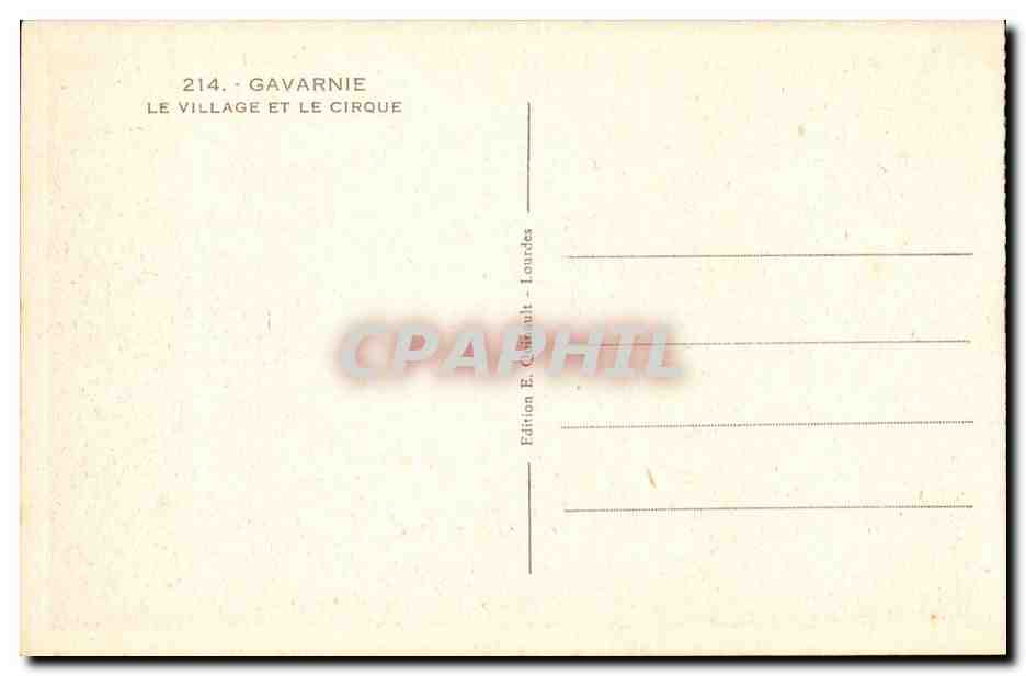 Gavarnie CPA le village et le cirque — Verso