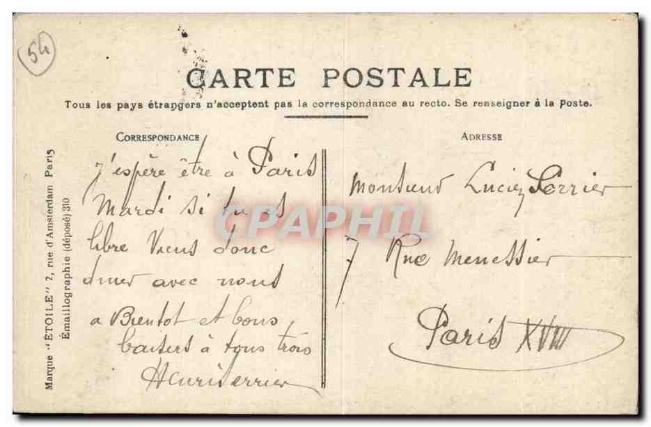 Toul — Vue générale prise sur la cathédrale — Éditeur Étoile, n°10 — Rückseite