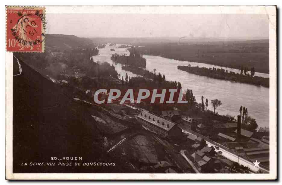 Rouen CPA La Seine Vue prise de Bonsecours