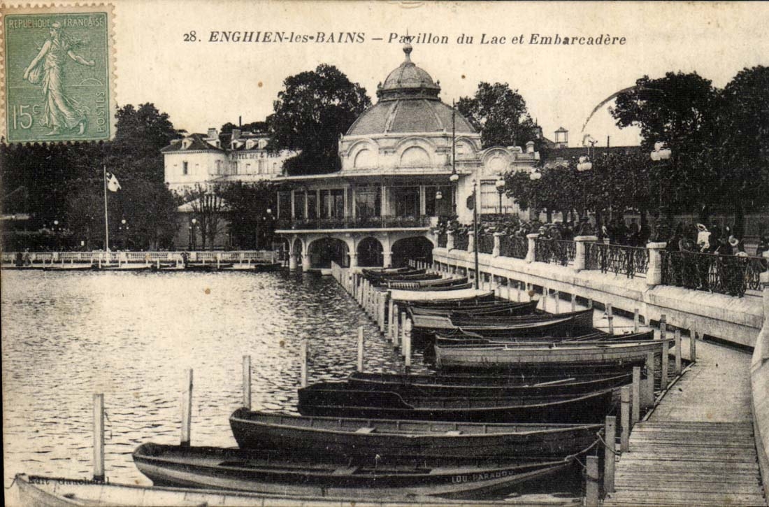 Enghien-les-Bains — Pavillon du Lac et Embarcadère — Phototypie Baudinot