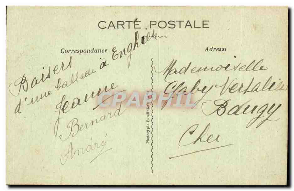 Enghien-les-Bains — Pavillon du Lac et Embarcadère — Phototypie Baudinot — Verso
