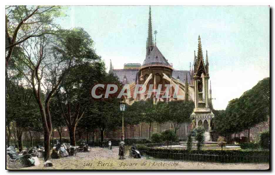 Paris CPA Square de l'archeveche