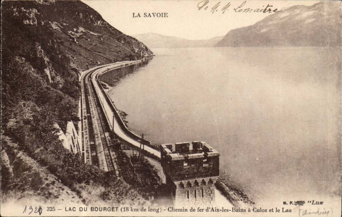 Lac du Bourget — Chemin de fer d'Aix-les-Bains à Culoz — Éditeur E.F. 'Luce', n° 325