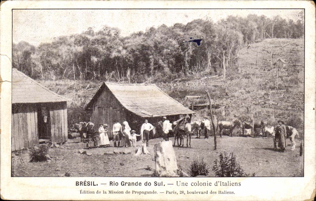 Bresil Brazil CPA Rio Gradne do Sul Une colonie d'italiens 