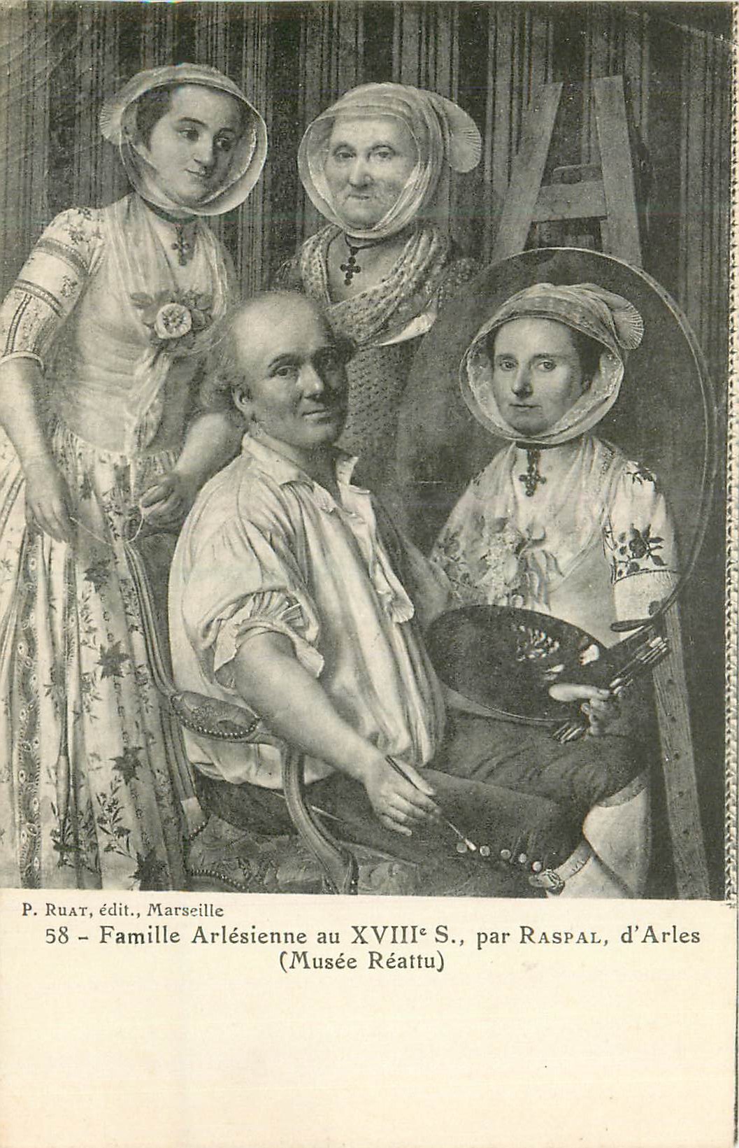 CPA Famille Arlesienne au XVIIIe S par Raspal d'Arles (Musee Reattu)