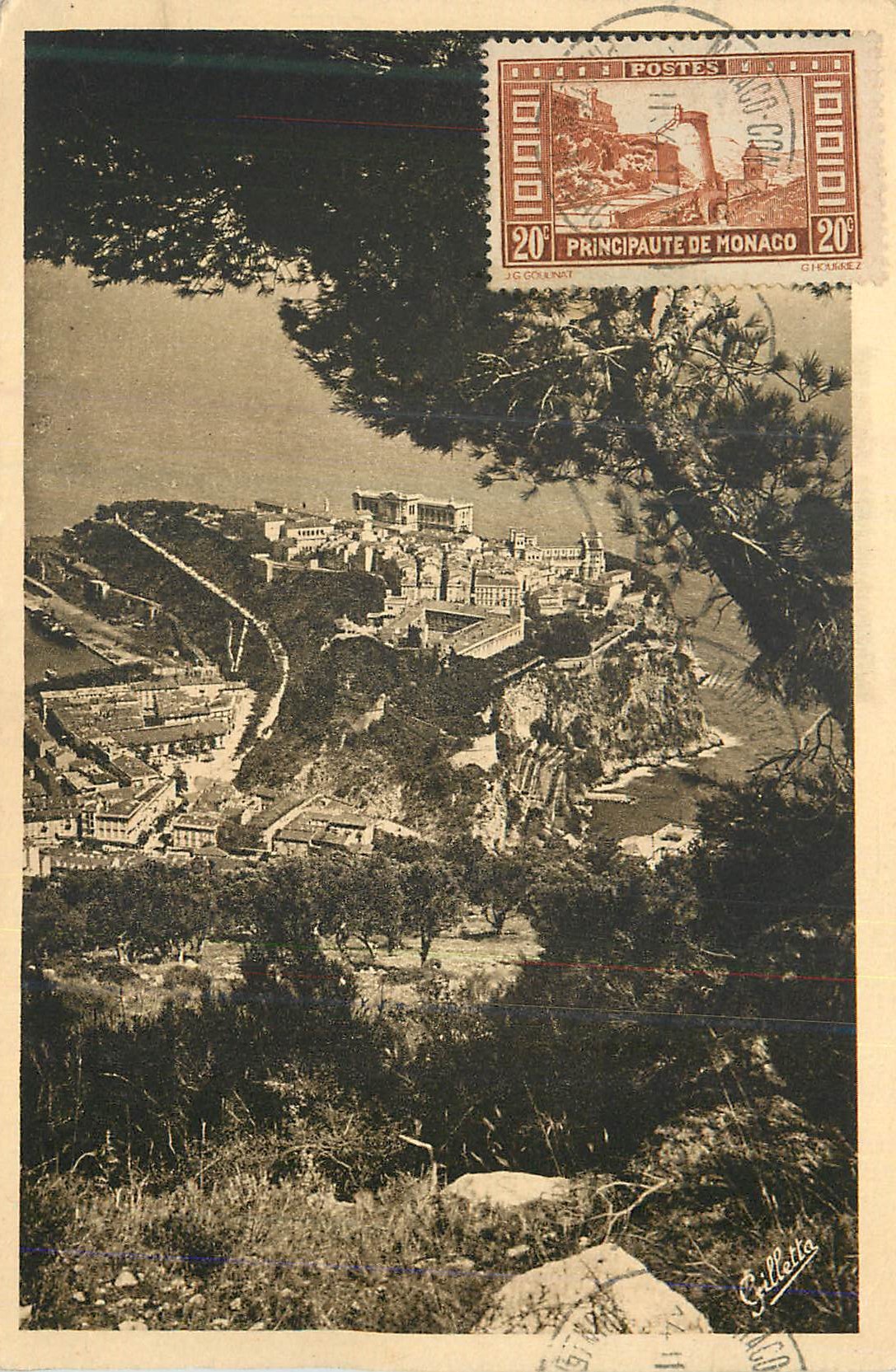 CPA Monaco Cote d'Azur Artistique Le Rocher entre les Pins