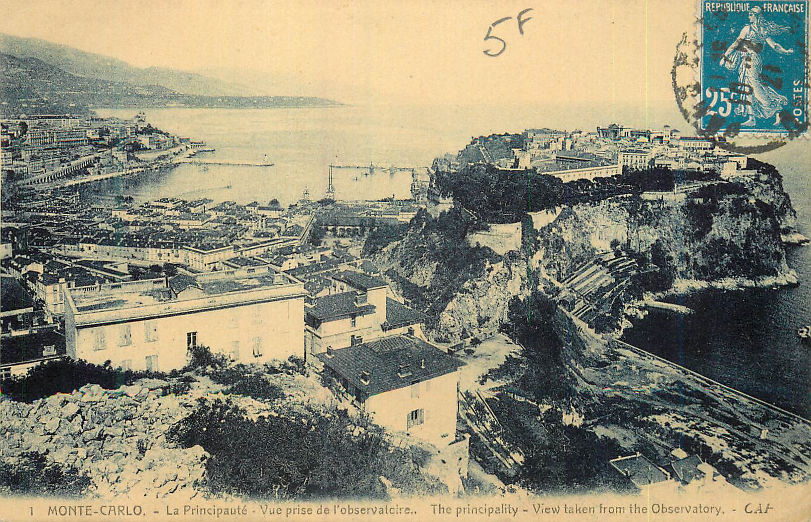 CPA Monte Carlo La Principaute Vue prise de l'Observatoire