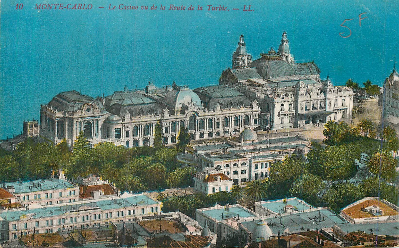 CPA Monte Carlo Le Casino vu de la Route de la Turbie
