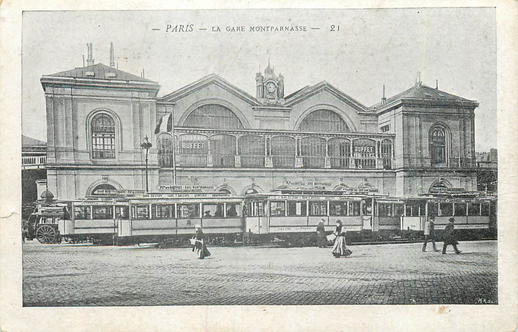 CPA Paris La Gare Montparnasse Tramway