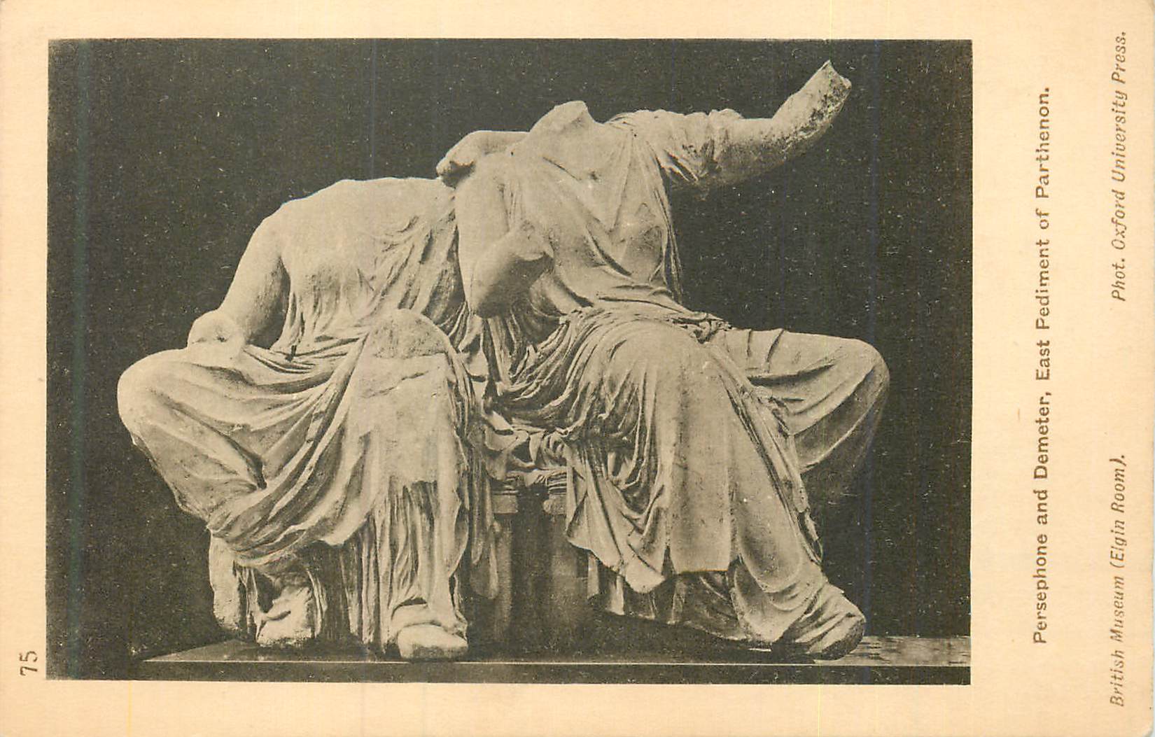 CPA British Museum (Elgin Room) Persephone and Demeter East Pediment of Parthenon