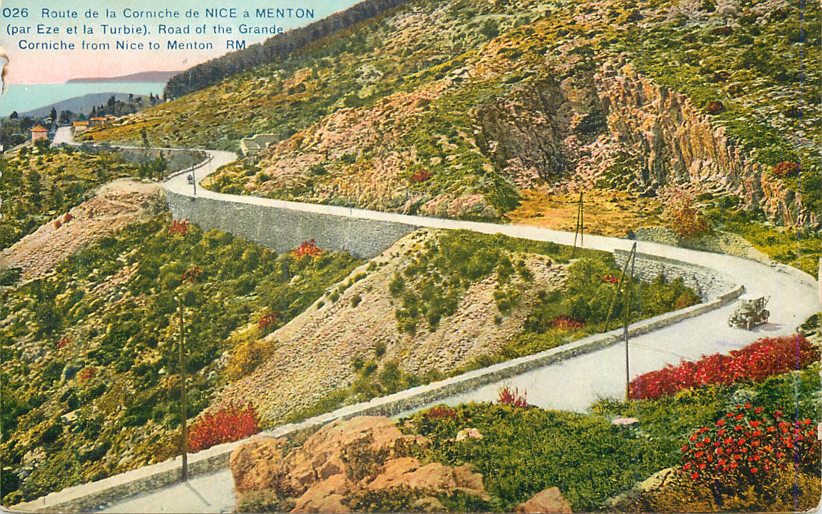 CPA Route de Corniche de Nice a Menton (par Eze et la Turbie)