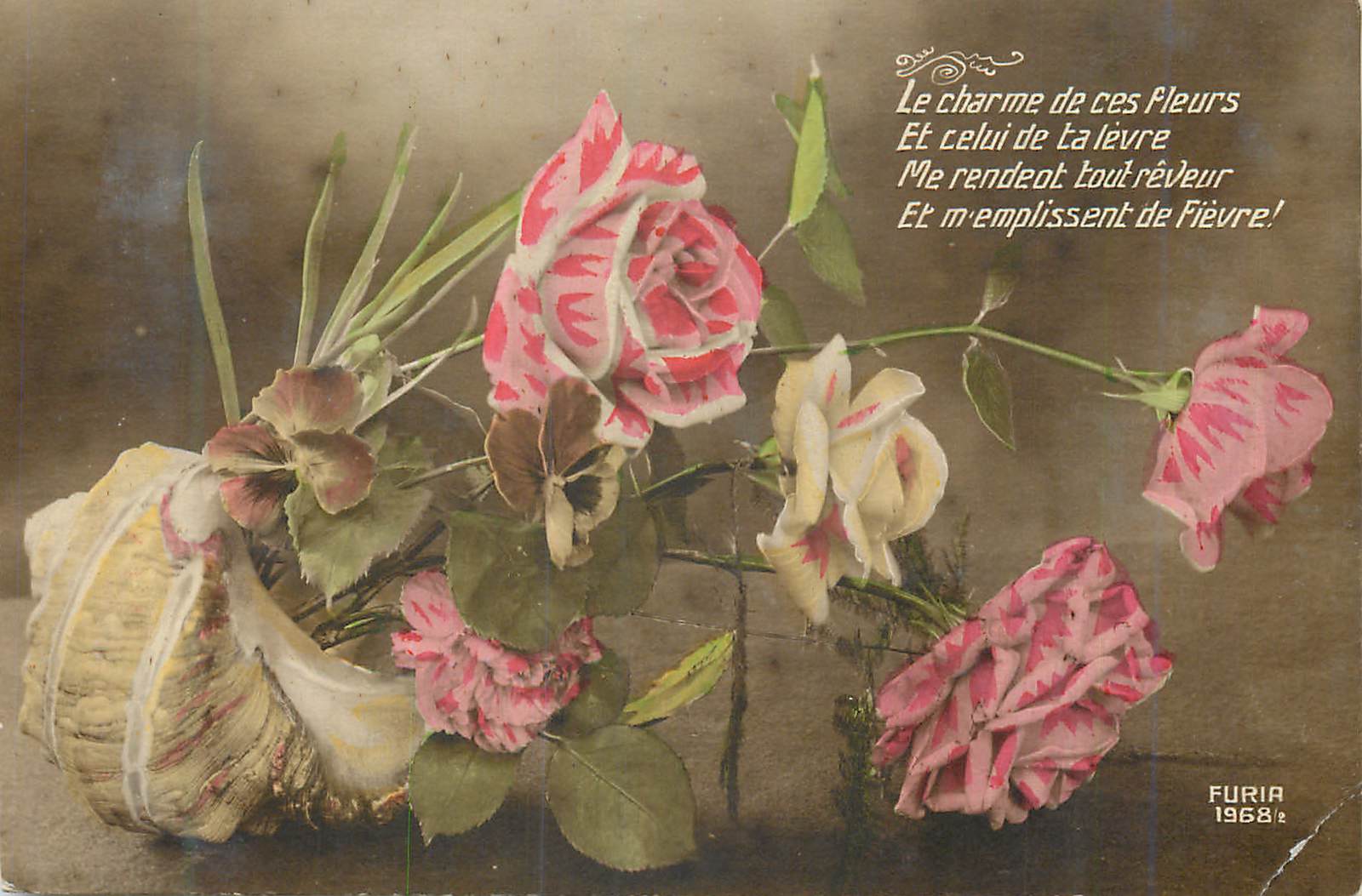 CPA Le Charme de ces Fleurs et celui de ta Levre