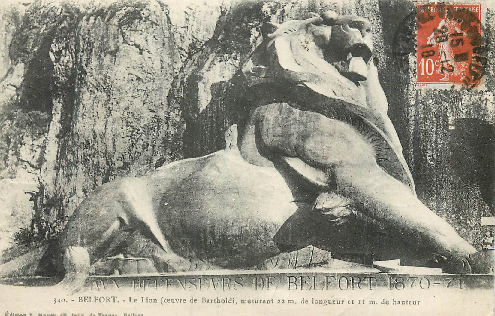 CPA Belfort Le Lion (Oeuvre de Bartholdi Mesurant de 22 m de Longueur et 11 m de Hauteur