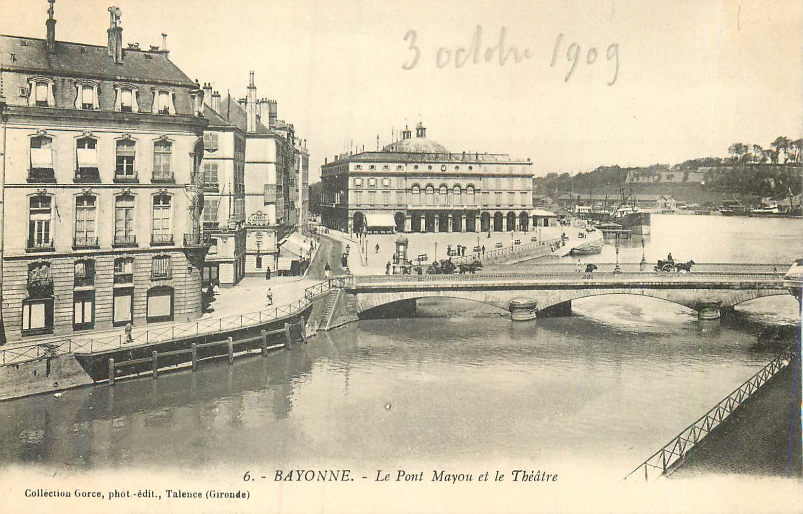 Bayonne - Le Pont Mayou et le Théâtre — Collection Gorce, phot.-édit., Talence (Gironde)