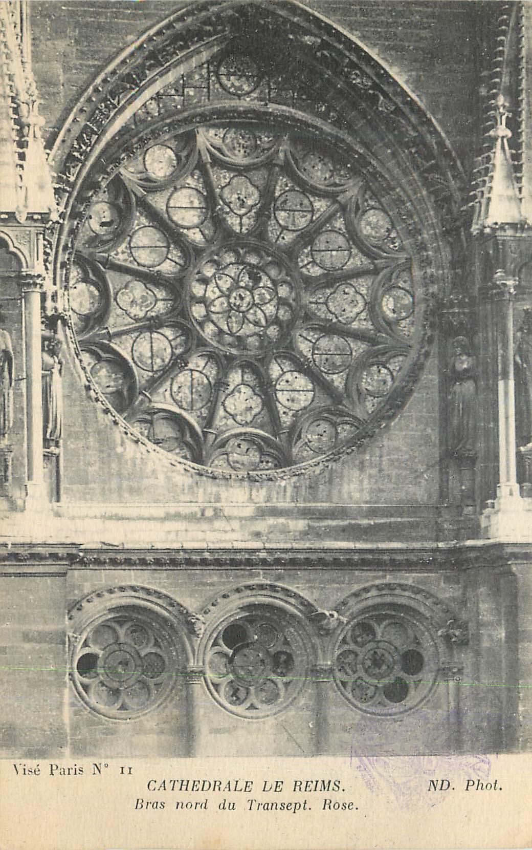 CPA Cathedrale de Reims Bras Nord du Transept Rose