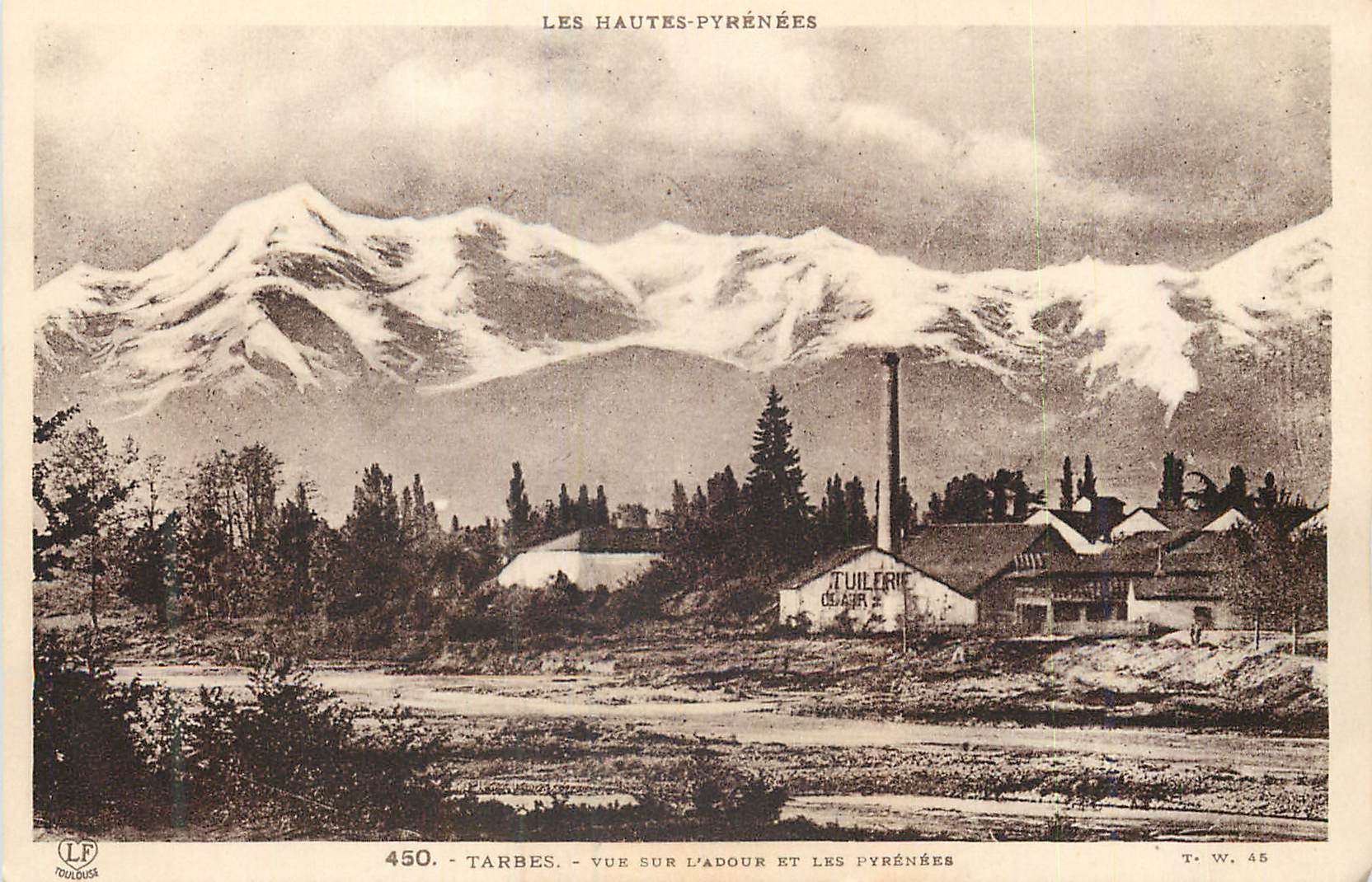 Tarbes — Vue sur l'Audour et les Pyrénées — T. W. 45