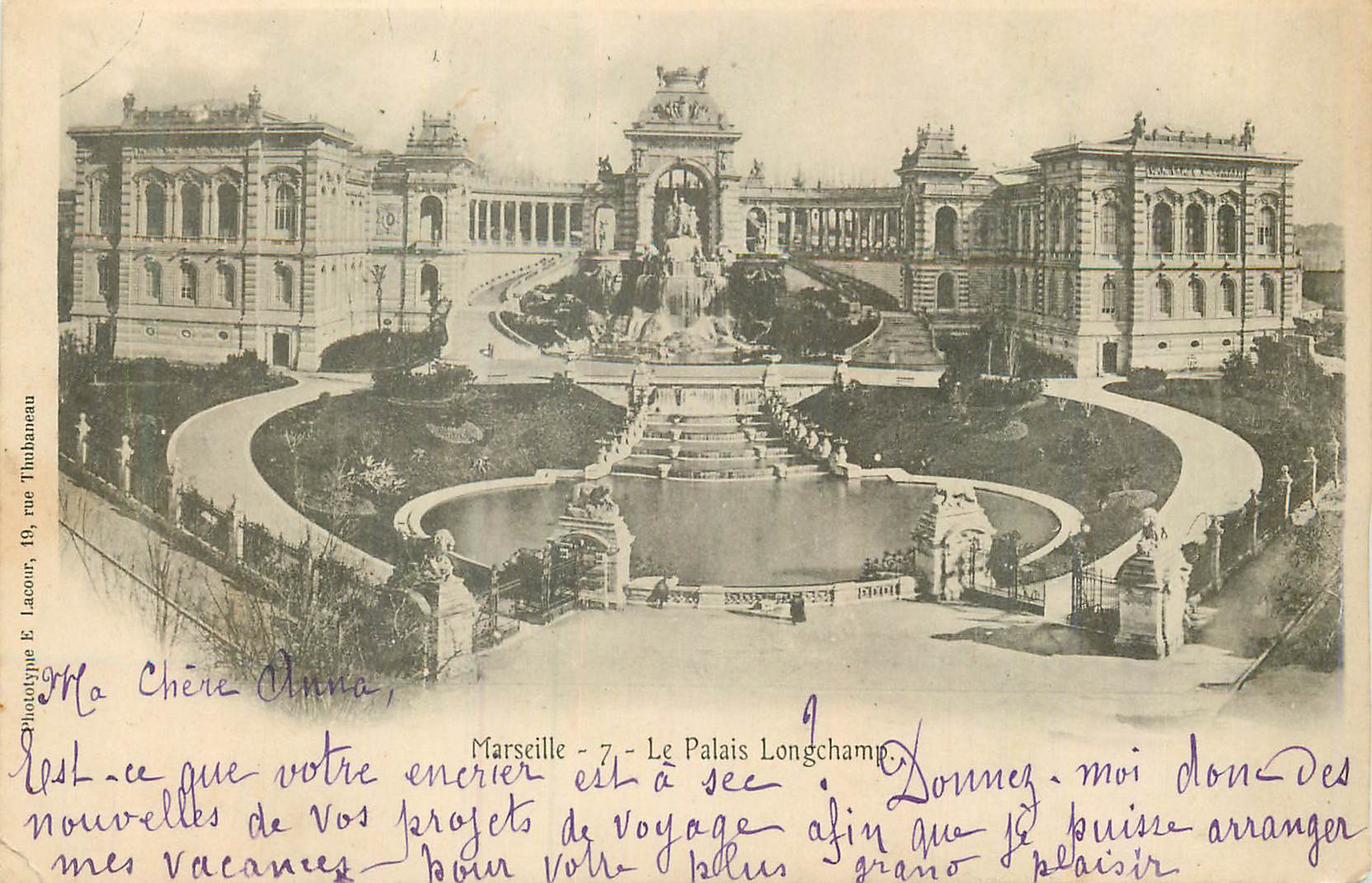 CPA Marseille Palais Longchamp (carte 1900)