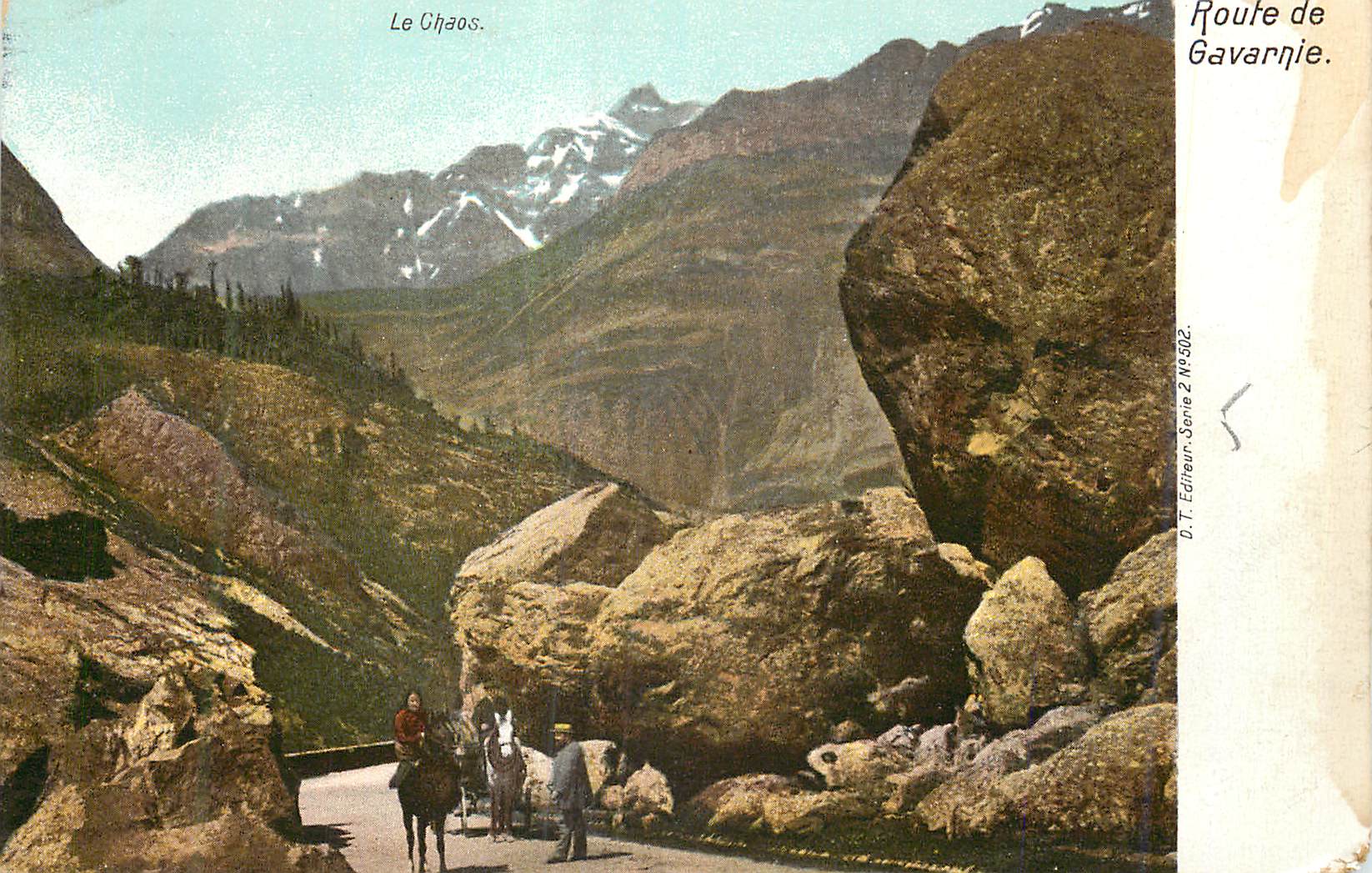 CPA Le Chaos Route de Gavarnie Ane Donkey