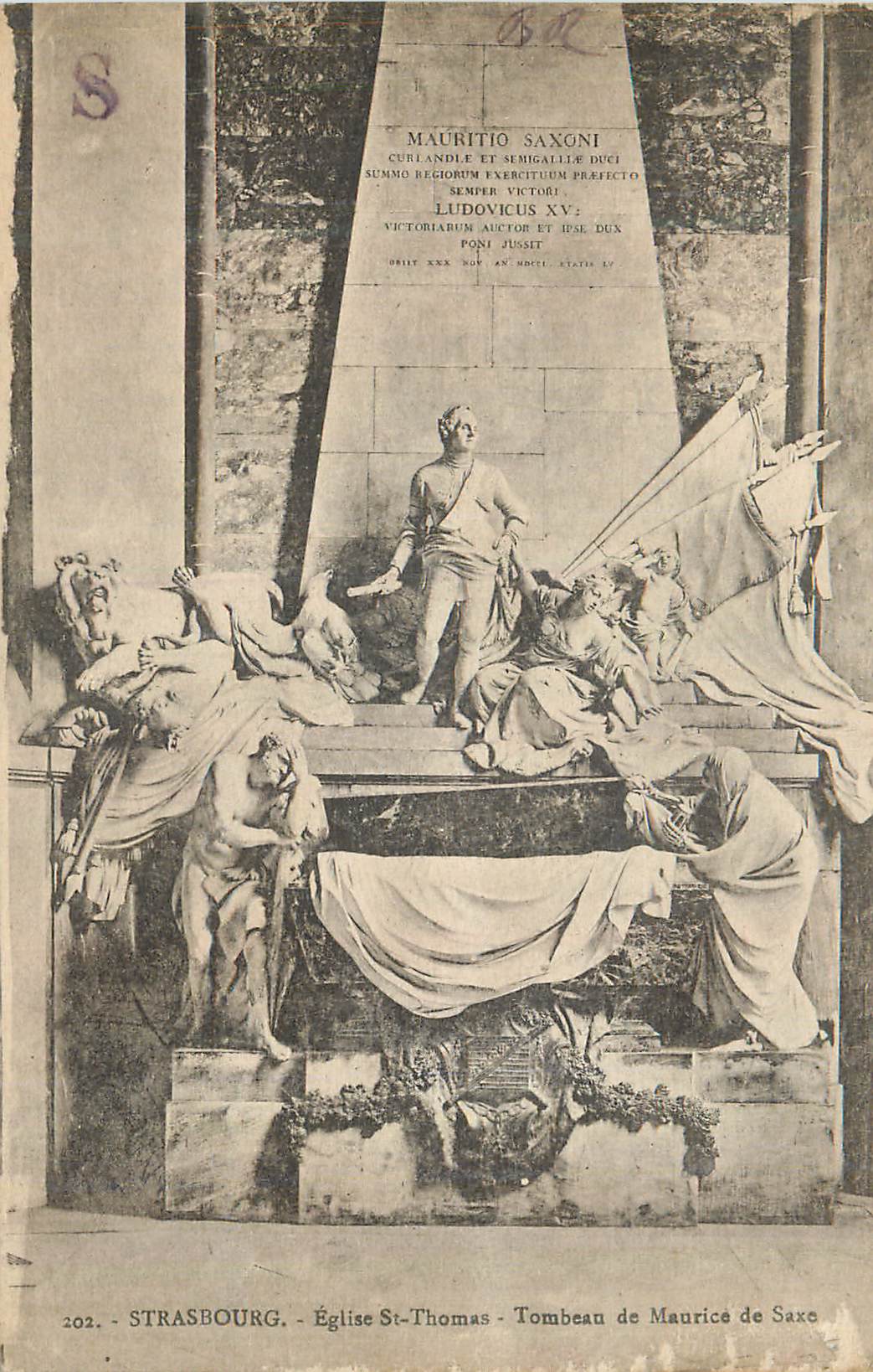 CPA Strasbourg Eglise St Thomas Tombeau de Maurice de Saxe
