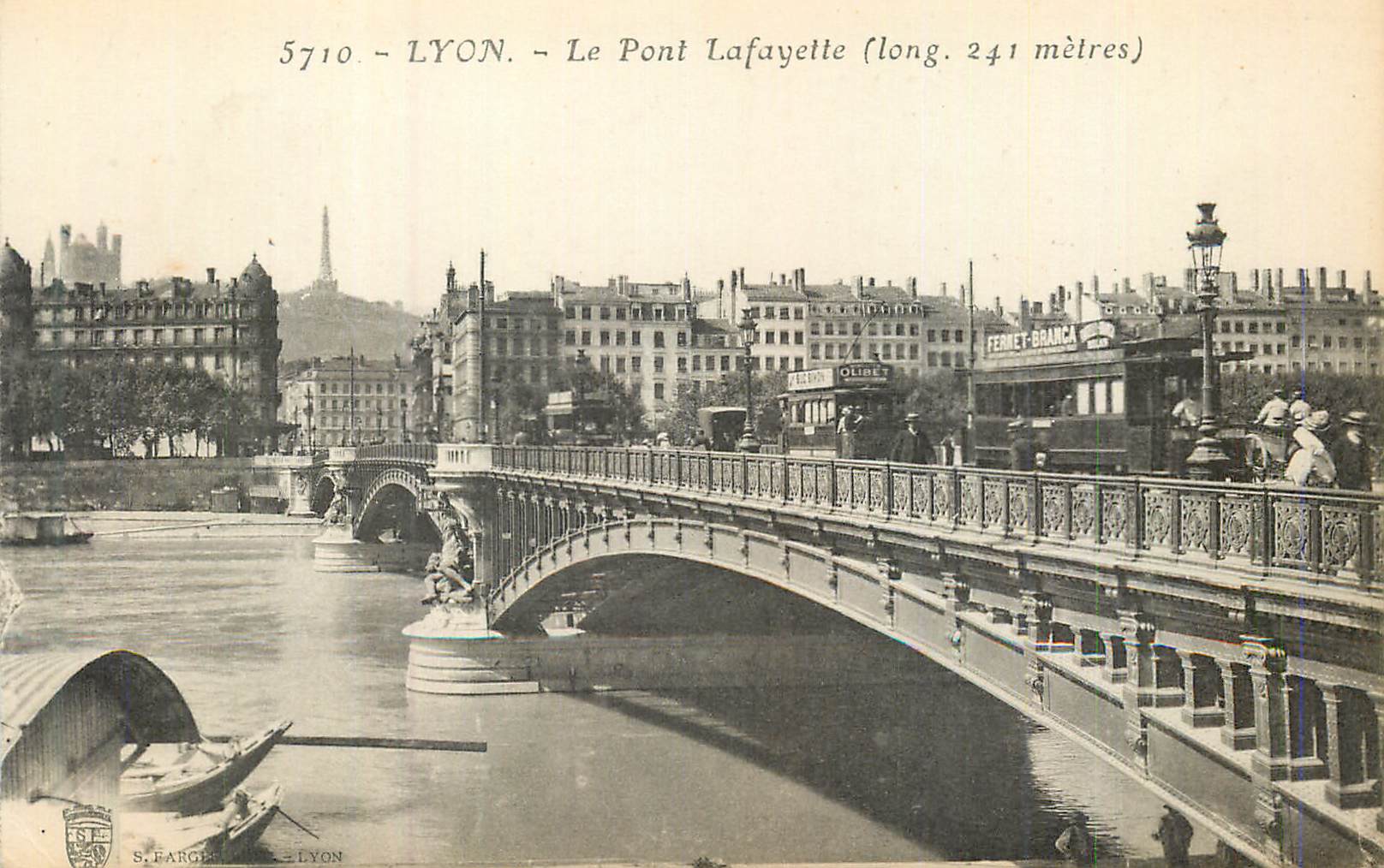 CPA Lyon Le Pont Lafayette (Long 241 metres) Tramway