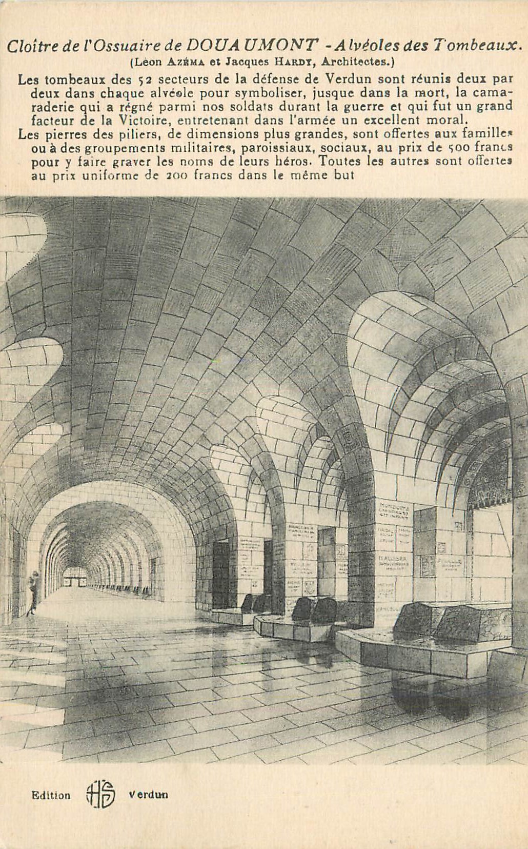 CPA Cloitre de l'Ossuaire de Douaumont Alveoles des Tombeaux