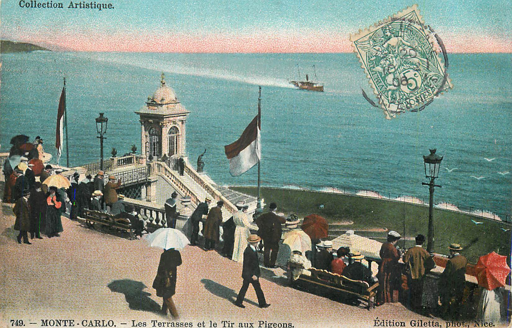 Monte-Carlo — Les Terrasses et le Tir aux Pigeons — Édition Giletta, phot., Nice.