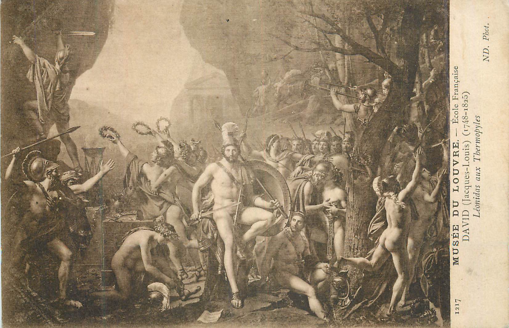 CPA Musee du Louvre Ecole Francaise David (Jaques Louis) Leonidas aux Thermopyles