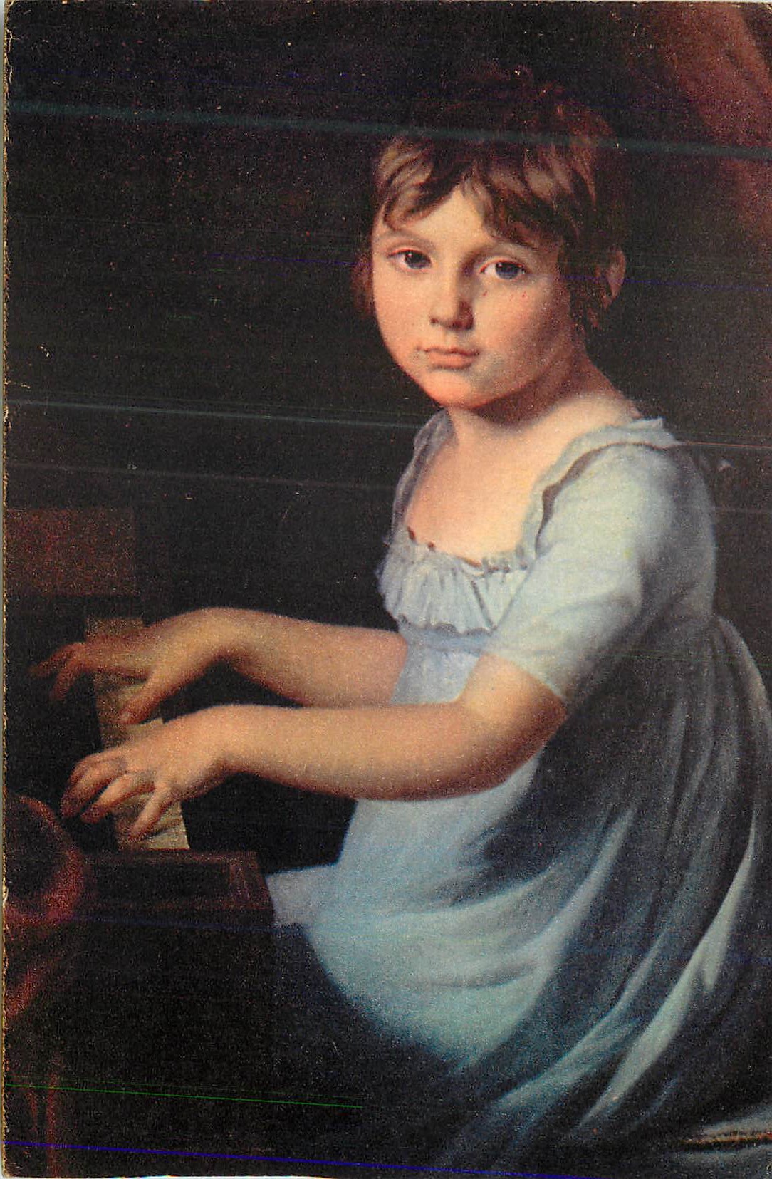 CPA Musee du Mans David Portrait de Famille (detail)