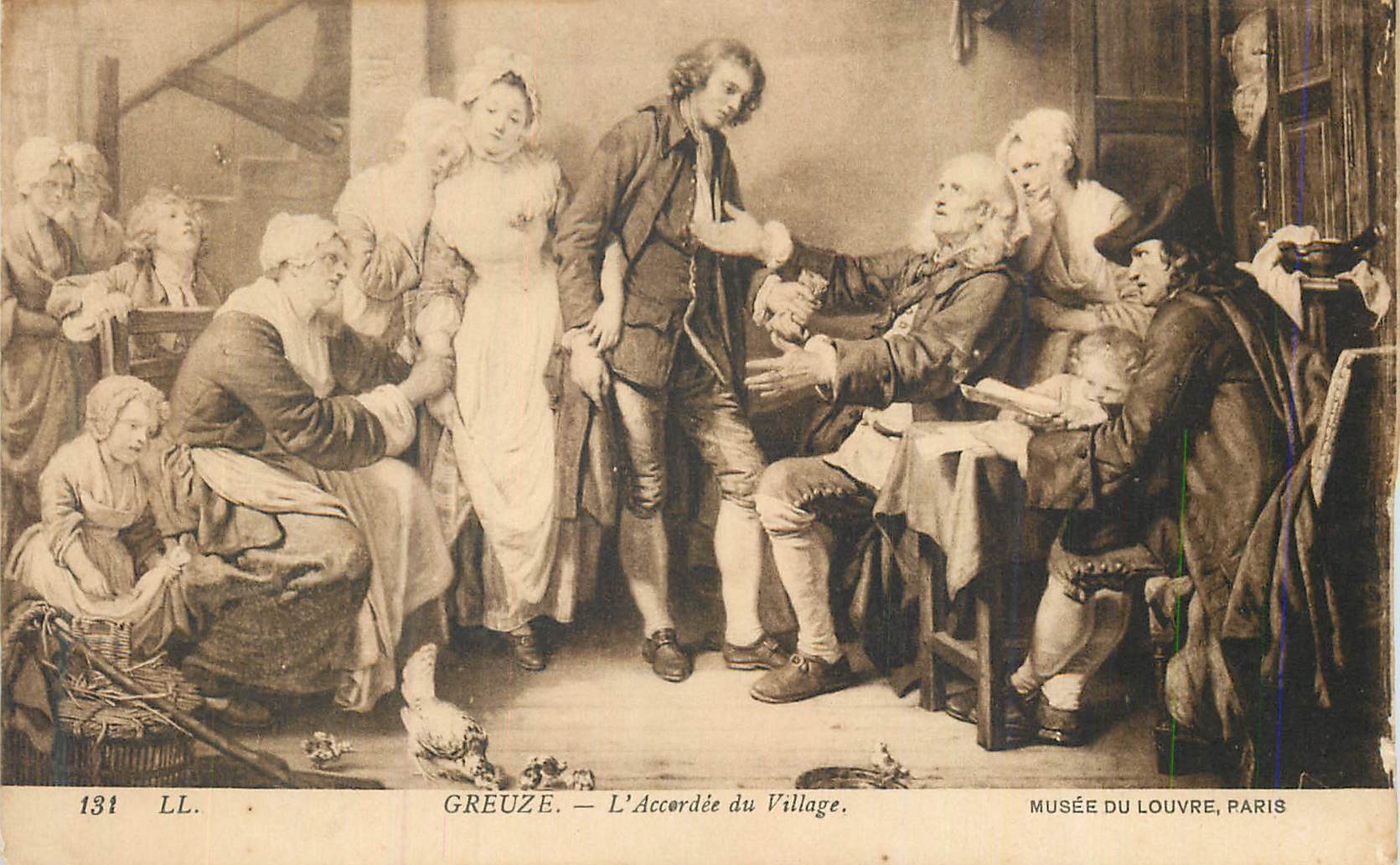 CPA Musee du Louvre Paris Greuze L'Accordee du Village