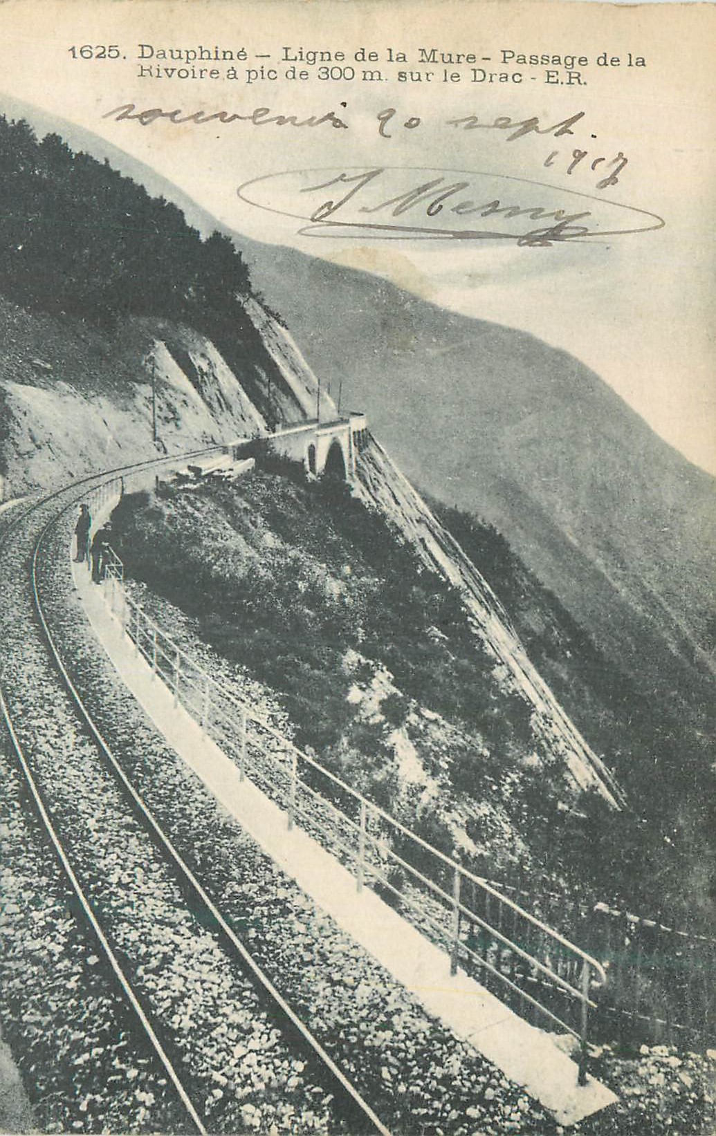 Dauphiné — Ligne de la Mure — Passage de la Rivoire à pic de 300 m. sur le Drac — E.R.