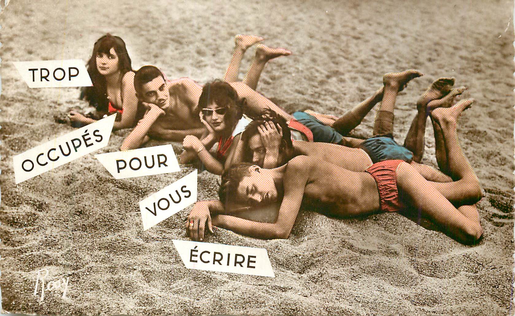 CPM En Vacances Trop Occupes pour vous Ecrire