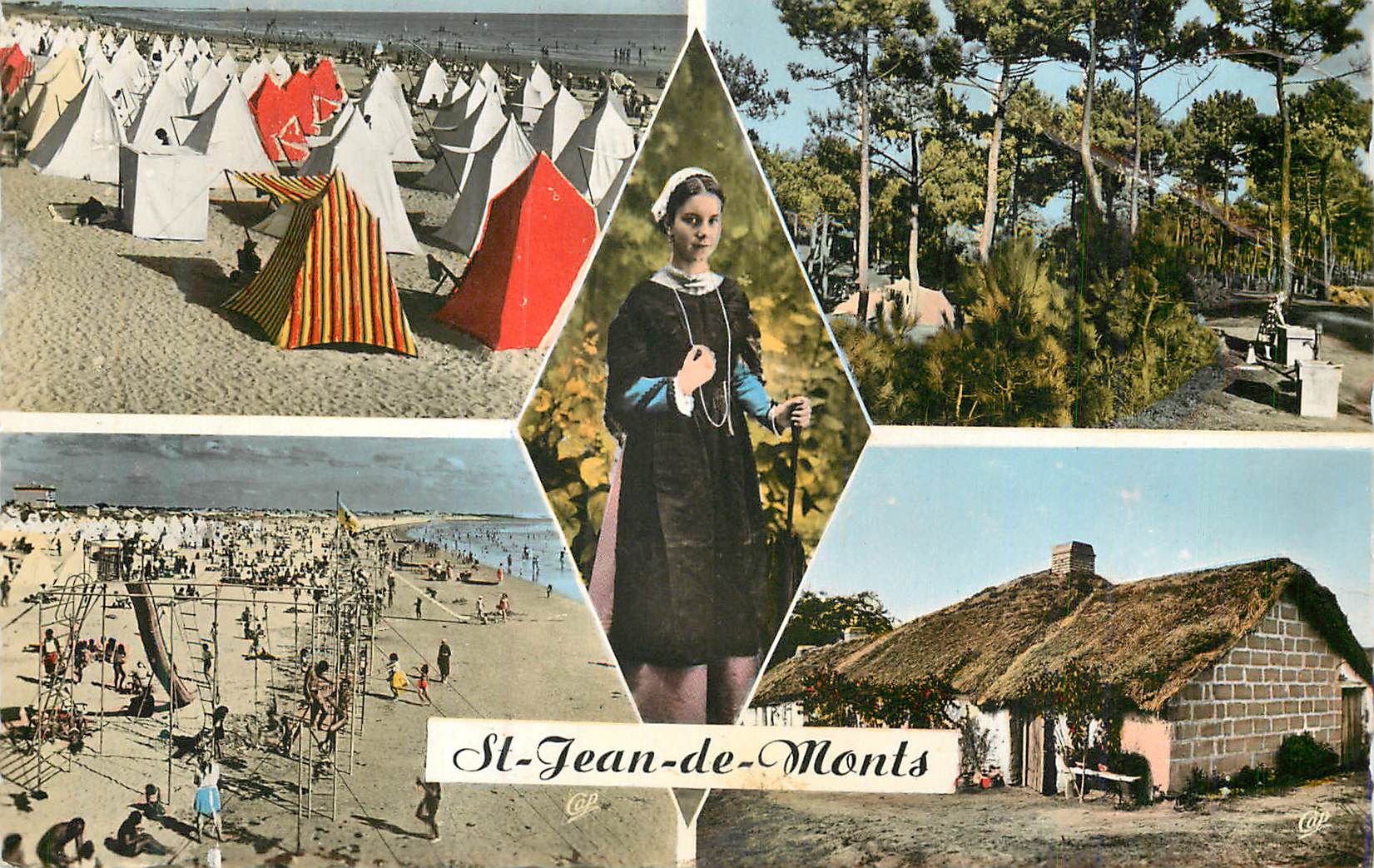 CPM St Jean de Monts La Plage Foret de Pins Maraichine Camping