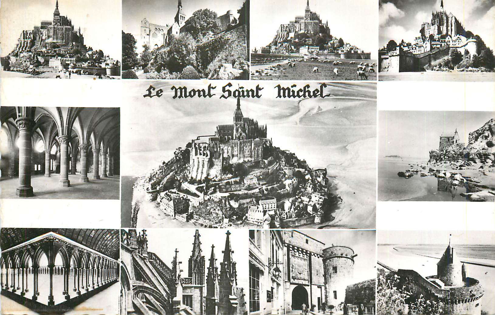 Le Mont Saint Michel — vue panoramique et détails architecturaux — éditeur non visible