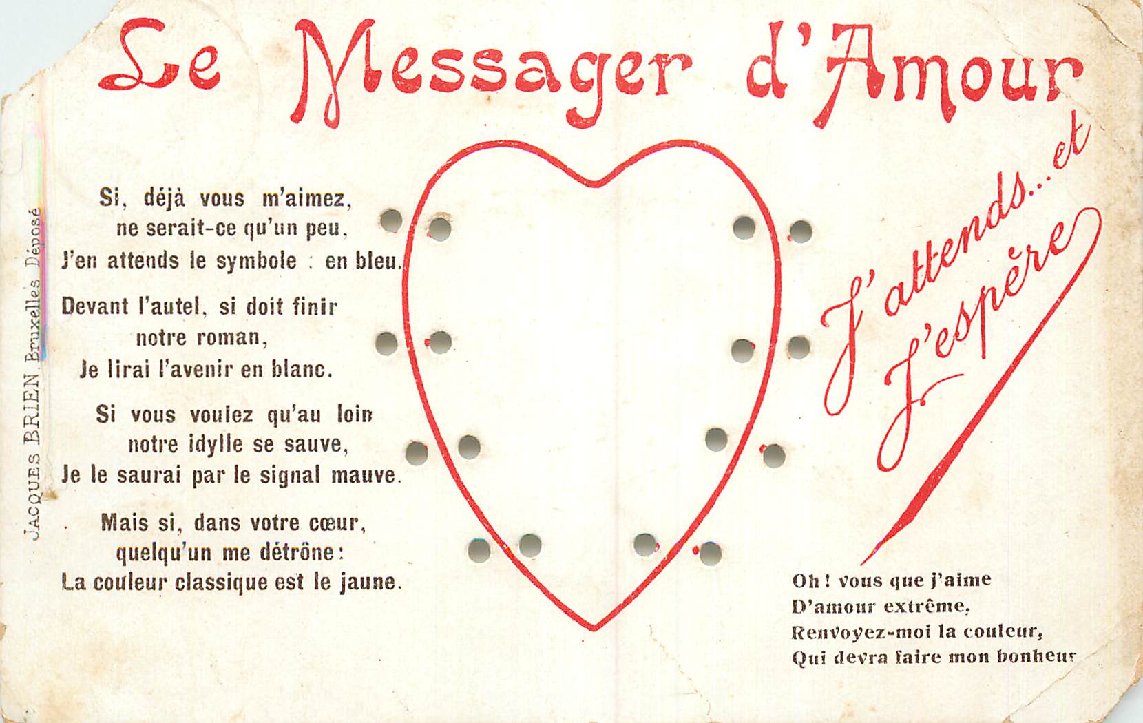 CPA Le Messager d'Amour