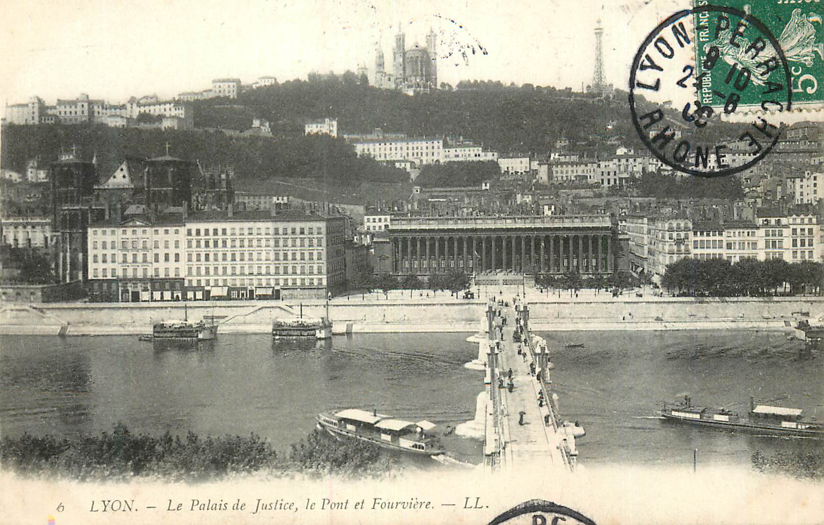 CPA Lyon Le Palais de Justice Le Pont et Fourviere