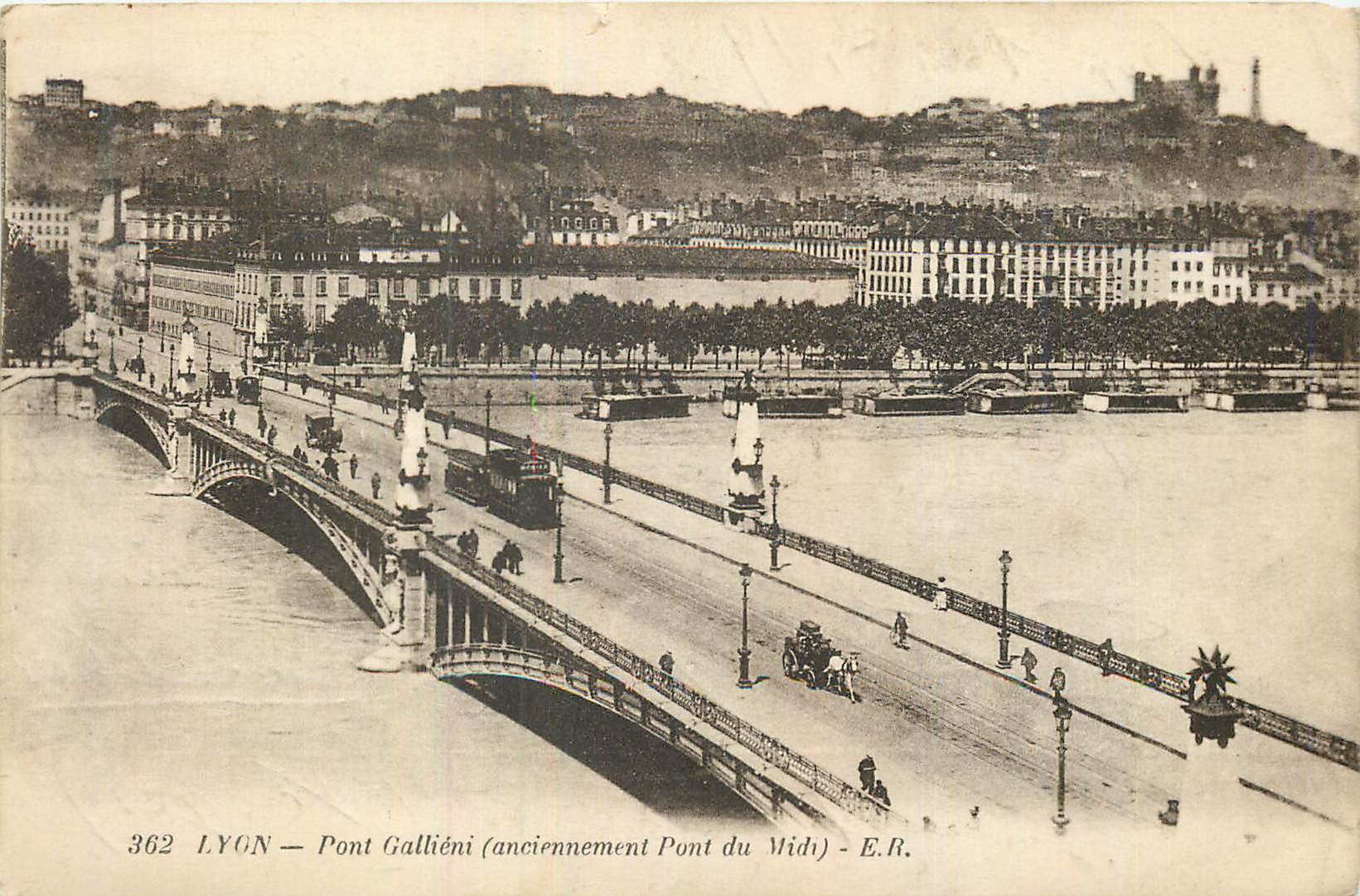 CPA Lyon Pont Gallieni (anciennement Pont du Midi) Tramway
