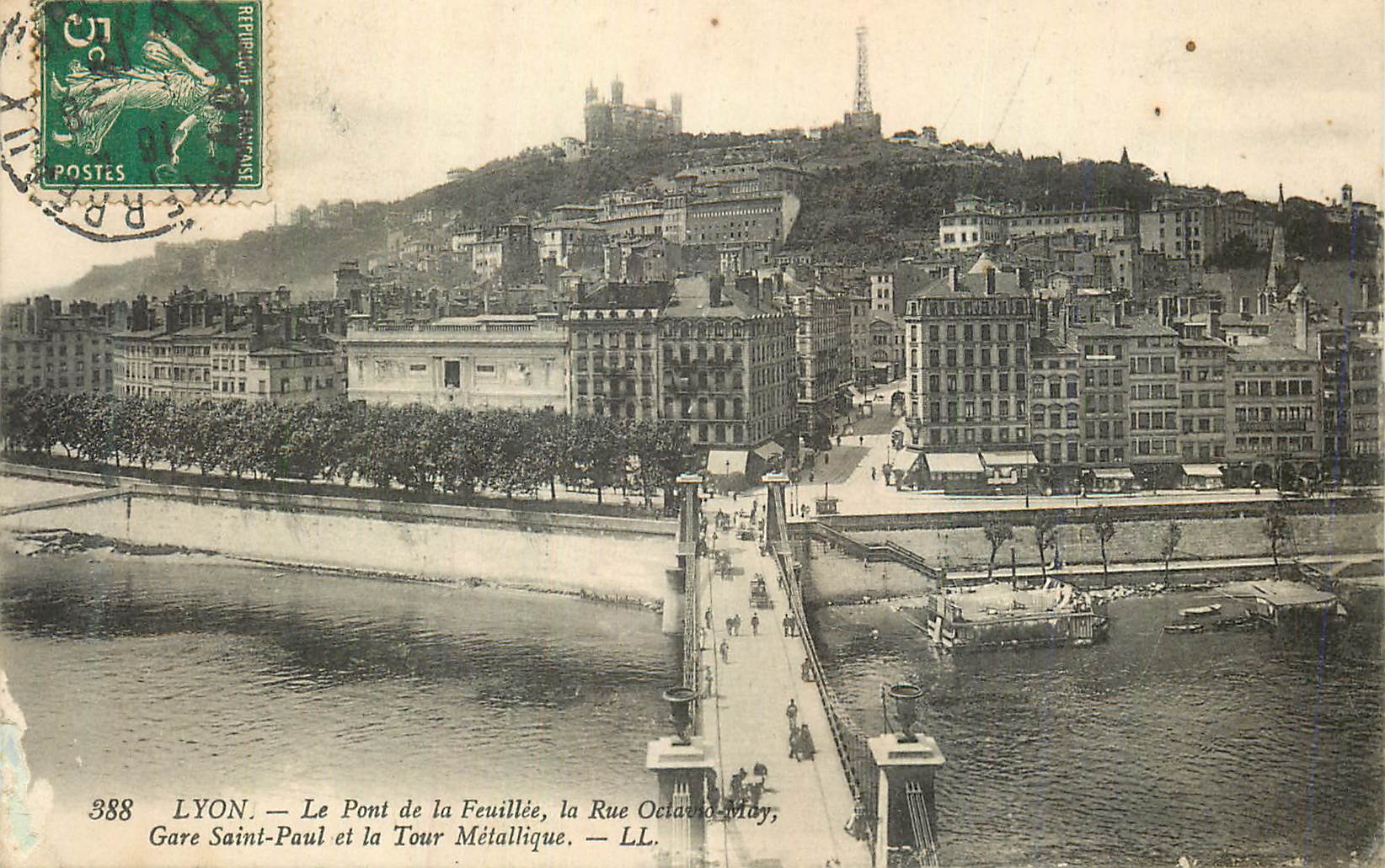 CPA Lyon Le Pont de la Feuillee Gare Saint Paul et la Tour Metallique
