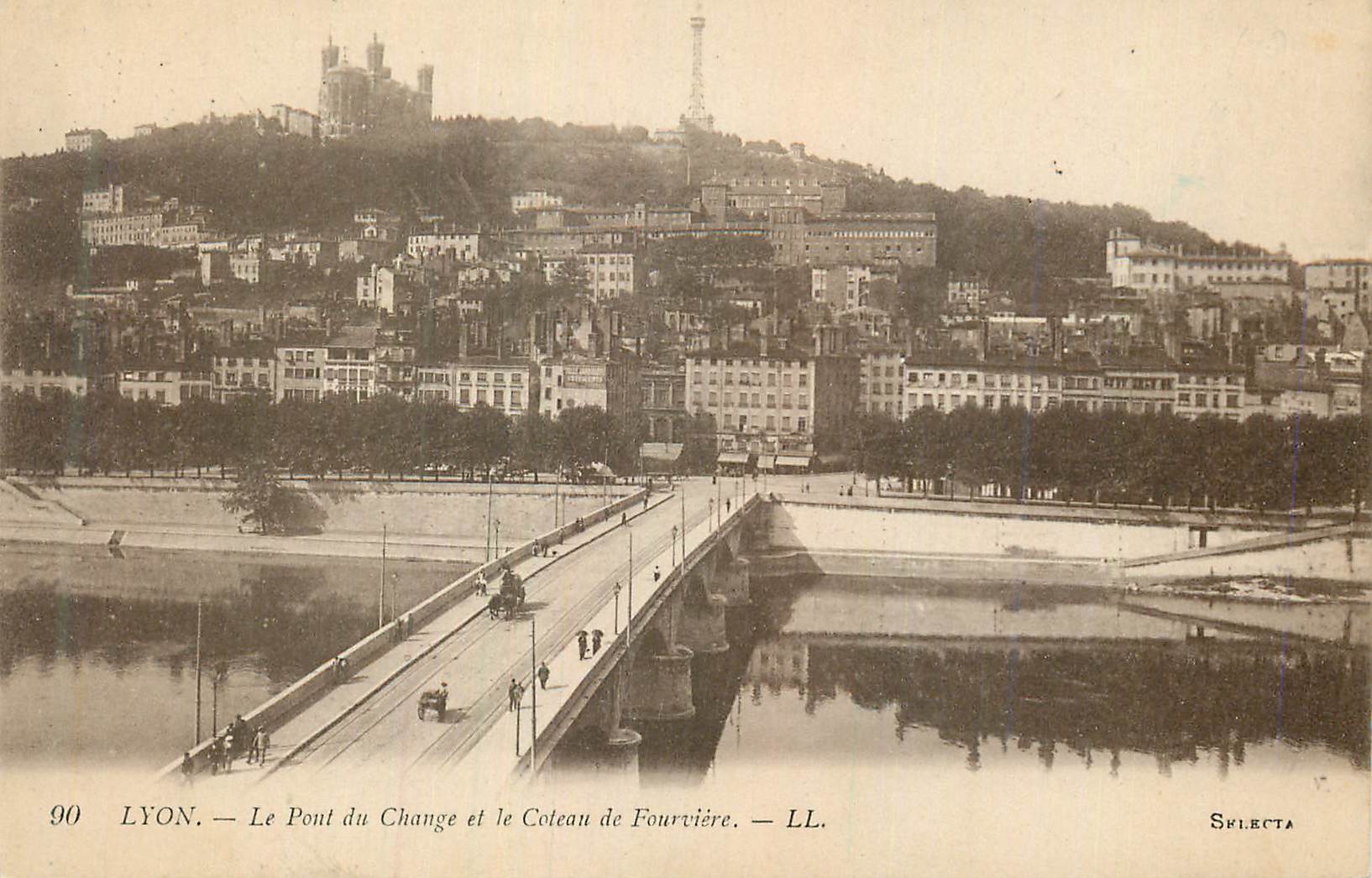 CPA Lyon Le Pont du Change et le Coteau de Fourviere
