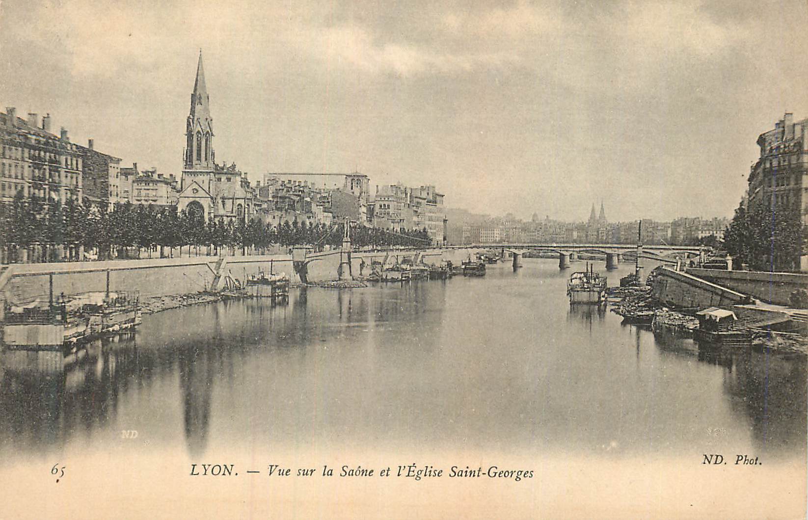 CPA Lyon Vue sur la Saone et l'Eglise Saint Georges